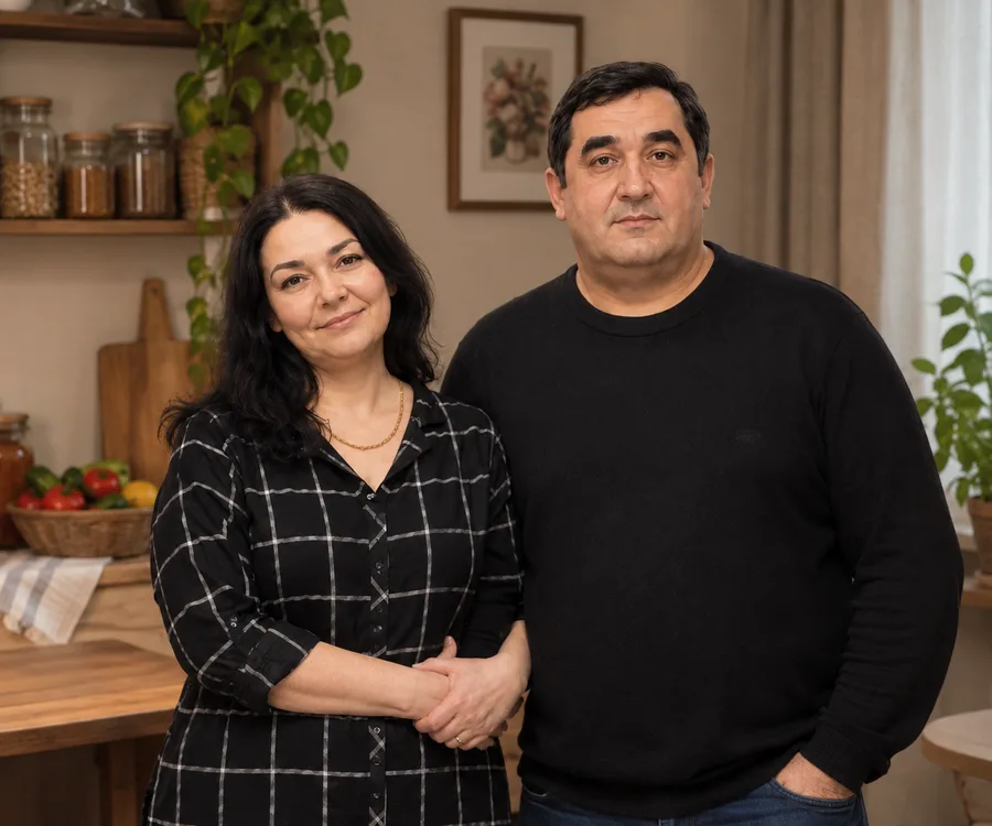 Марина и Тимур — основатели MARTIFOOD — на своей кухне